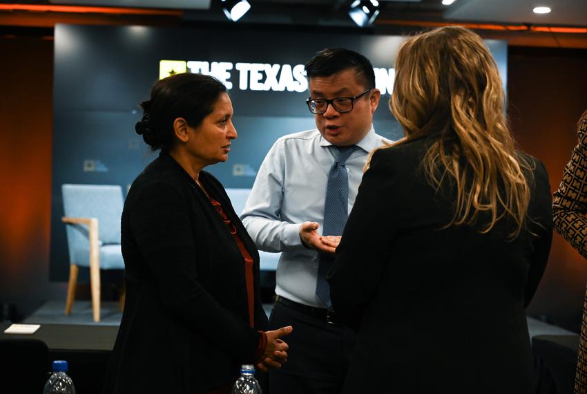 Texas Tribune CEO Sonal Shah attends a panel about the legislative session in Studio 919 on Jan. 30, 2022.