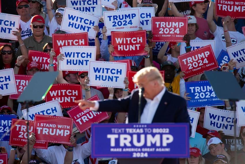 Former president Donald Trump holds his first 2024 campaign rally in Waco, Texas on Mar. 25, 2023.