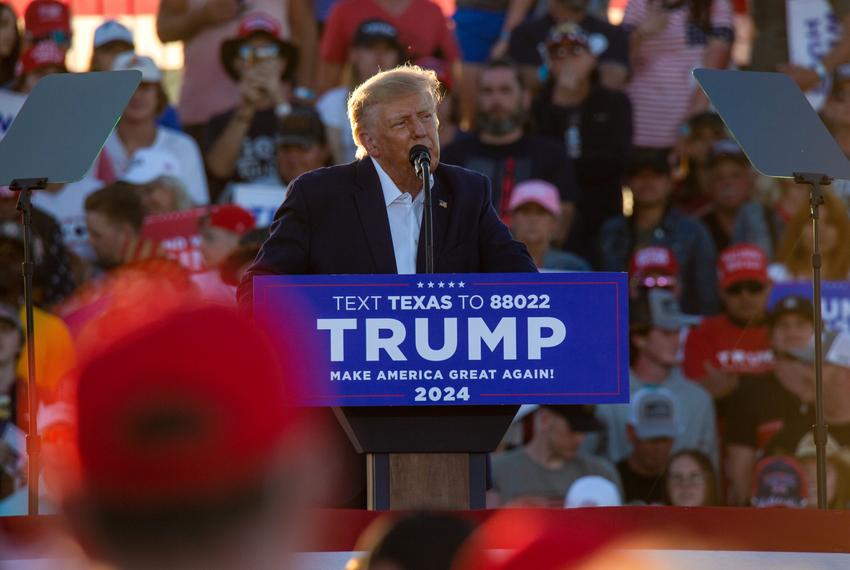 Former president Donald Trump holds his first 2024 campaign rally in Waco, Texas on Mar. 25, 2023.