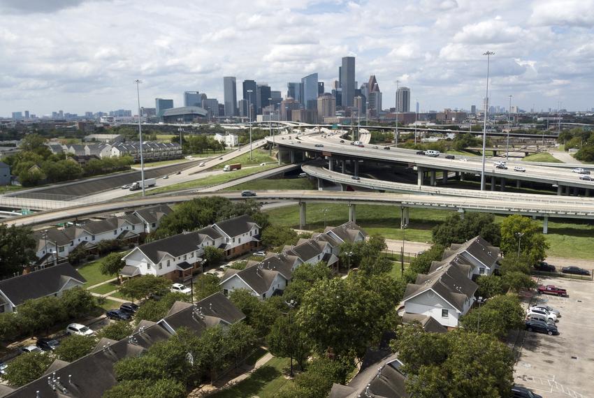 An aerial view of the Kelly Village housing complex in Houston on Sept. 16, 2019.
