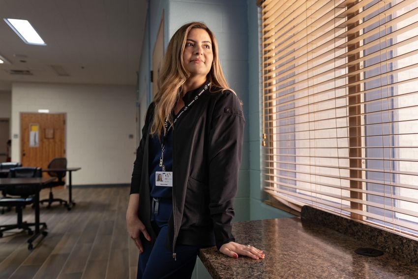 Sharon Forbes, a nurse for the Tarrant County MHMR, poses for a portrait at their Penn Square clinic in Fort Worth, Texas on Auguust 15, 20203. 