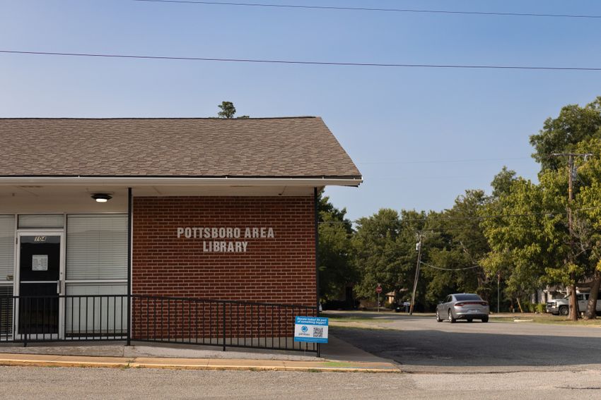 The Pottsboro libary in Pottsboro, Texas on Aug. 18, 2023. 