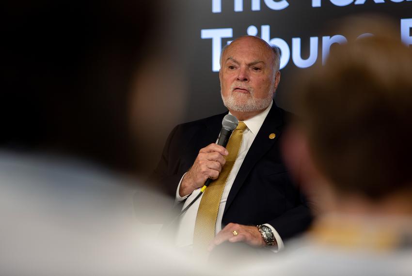 State Sen. Robert Nichols, R-Jacksonville, speaks at a panel moderated by Tribune political reporter James Barragán at The Texas Tribune Festival in Austin on Sept. 23, 2022.
