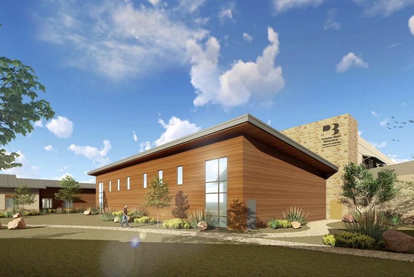 A rendering of the proposed Permian Basin Behavioral Health Center.
