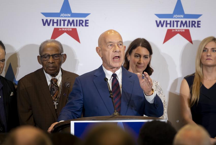 Senator John Whitmire speaks to supporters during a campaign watch party during Election Day on Tuesday, Nov. 7, 2023, in downtown Houston.