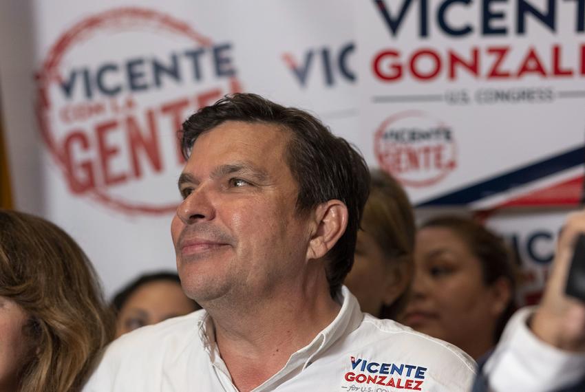 U.S. Rep. Vicente Gonzalez, D-McAllen, at his election night watch party in Brownsville on Nov. 8, 2022.