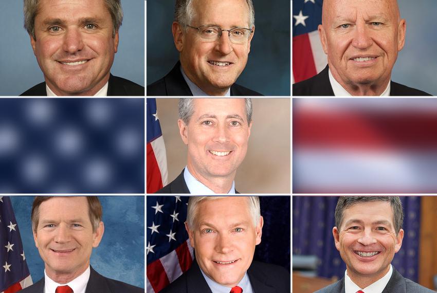 U.S. Republican Reps. from the Texas delegation (l-r) Top row: Michael McCaul, Mike Conaway, Kevin Brady; Center: Mac Thornberry; Bottom row: Lamar Smith, Pete Sessions and Jeb Hensarling.