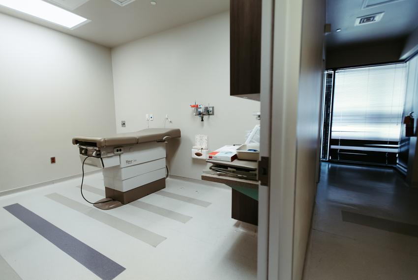 A few pieces of medical equipment are all that remain to be packed up inside the Alamo Women's Reproductive Service's Clinic in San Antonio on July 29, 2022. The clinic is closing its doors and moving to Carbondale, Illinois and Albuquerque, New Mexico to provide services there.
