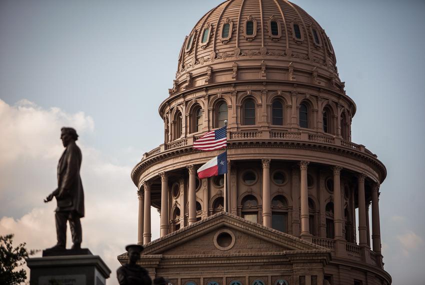 The south end of the Texas State Capitol on June 28, 2012.
