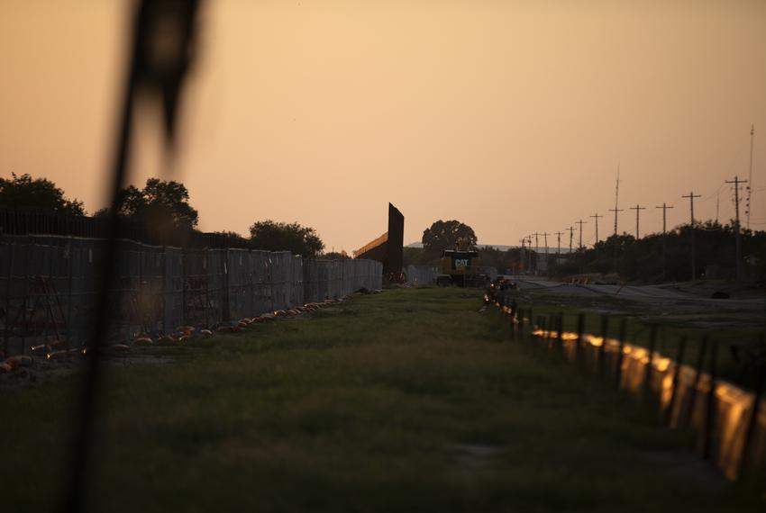 A portion of an unfinished border wall stands near the U.S. and Mexico border in Del Rio on July 22, 2021.