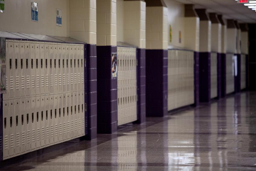 A Texas school hallway in 2019.