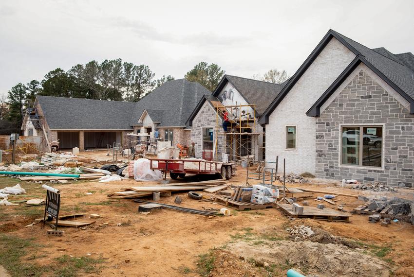 New home construction in north Longview's Hidden Hills subdivision on Dec. 17, 2021.
