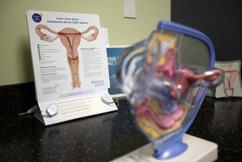 Information and diagrams inside a medical room at a Planned Parenthood in south Austin on Jan. 14, 2020.