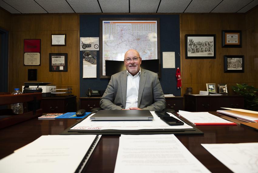 City manager Randy Criswell at his desk in Wolfforth on Monday, May 1, 2023.